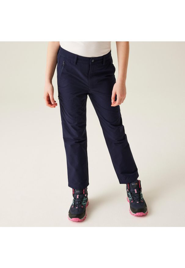 Regatta - Highton Winter Dziecięce wodoodporne spodnie turystyczne. Kolor: niebieski. Sezon: zima, lato. Sport: turystyka piesza