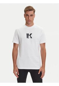 Karl Lagerfeld Jeans T-Shirt A3M17057 Biały Regular Fit. Kolor: biały. Materiał: bawełna