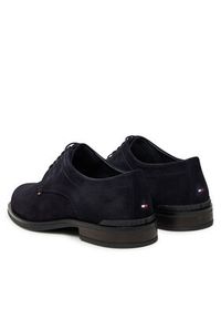 TOMMY HILFIGER - Tommy Hilfiger Półbuty Corporate Derby FM0FM05582 Granatowy. Kolor: niebieski. Materiał: skóra, zamsz #4