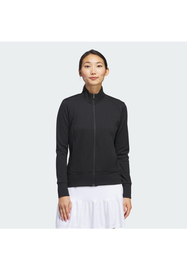 Adidas - Kurtka Women's Ultimate365 Textured. Typ kołnierza: golf. Kolor: czarny. Materiał: dresówka. Sport: golf