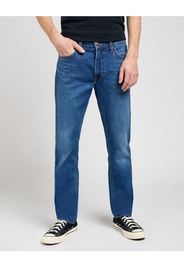 Lee - LEE DAREN ZIP FLY MĘSKIE SPODNIE JEANSOWE JEANSY DŻINSY DARK SKYE 112350159 L707016189