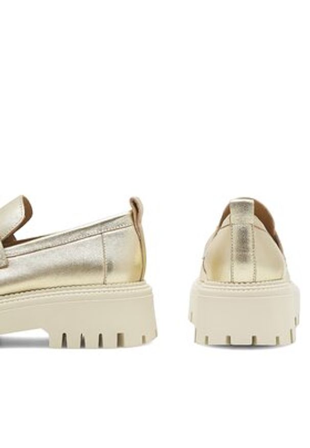 Eva Minge Loafersy SARAH-8049 Złoty. Kolor: złoty. Materiał: skóra