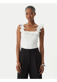 MICHAEL Michael Kors Bluzka MS661G033D Biały Slim Fit. Kolor: biały. Materiał: wiskoza #1