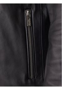 Karl Lagerfeld - KARL LAGERFELD Kurtka skórzana 555022 561421 Czarny Slim Fit. Typ kołnierza: dekolt w karo. Kolor: czarny. Materiał: skóra #4