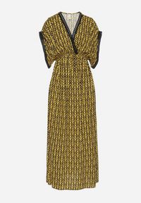 Born2be - Żółta Bawełniana Sukienka Rozkloszowana z Koronkowymi Wstawkami Laniwena. Kolor: żółty. Materiał: koronka, bawełna. Sezon: lato #3