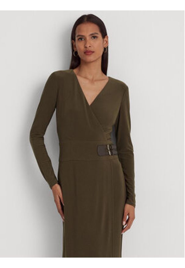 Lauren Ralph Lauren Sukienka codzienna 250751548008 Zielony Regular Fit. Okazja: na co dzień. Kolor: zielony. Materiał: syntetyk. Typ sukienki: proste. Styl: casual