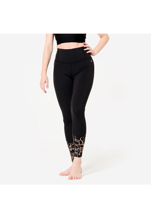 STAREVER - Legginsy do tańca nowoczesnego damskie Starever wysoki stan. Stan: podwyższony. Kolor: czarny. Materiał: elastan, poliamid, materiał. Sport: taniec