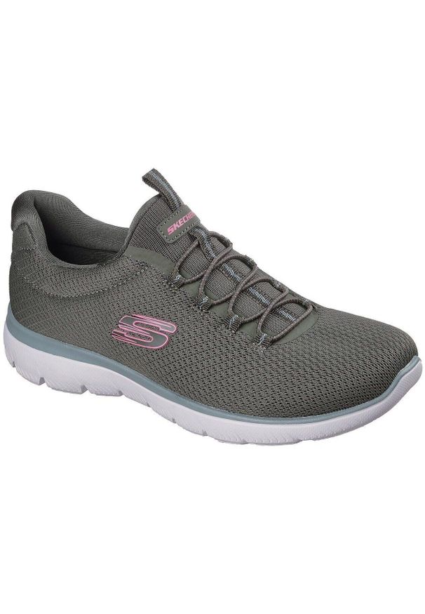 skechers - Adidasy Skechers Summits-summer Blush, Kobiety. Kolor: szary. Materiał: materiał. Sport: fitness