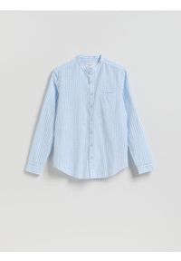 Reserved - Koszula slim fit z lnem - jasnoniebieski. Kolor: niebieski. Materiał: len #1