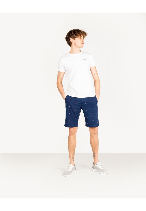 Pepe Jeans Szorty "Miles Short Icon". Materiał: bawełna. Wzór: aplikacja