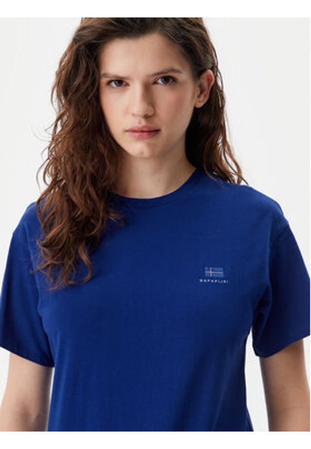 Napapijri T-Shirt S-Nina NP0A4H87 Niebieski Regular Fit. Kolor: niebieski. Materiał: bawełna