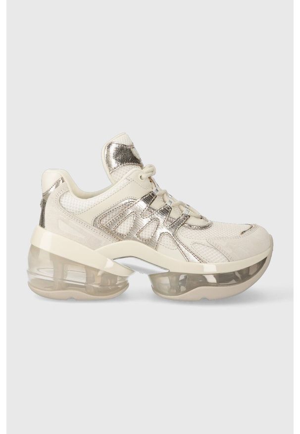 MICHAEL Michael Kors sneakersy Olympia kolor beżowy 43F3OLFS5D. Nosek buta: okrągły. Zapięcie: sznurówki. Kolor: beżowy. Materiał: guma. Obcas: na platformie