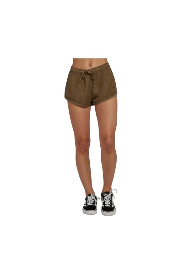 Spodenki sportowe damskie RVCA Camron. Kolor: zielony. Materiał: wiskoza. Długość: krótkie