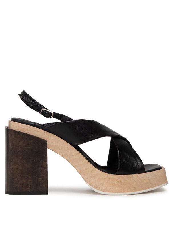 AGL Sandały Surin Sandal D668006PDSOFTY0000 Czarny. Kolor: czarny. Materiał: skóra