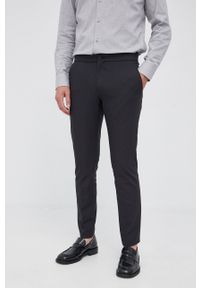 BOSS - Boss Spodnie męskie kolor czarny proste. Okazja: na co dzień. Kolor: czarny. Materiał: tkanina. Wzór: gładki. Styl: casual #3