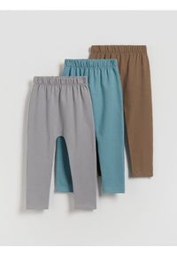Reserved - Bawełniane legginsy 3 pack - ciemnobrązowy. Kolor: brązowy. Materiał: bawełna #1