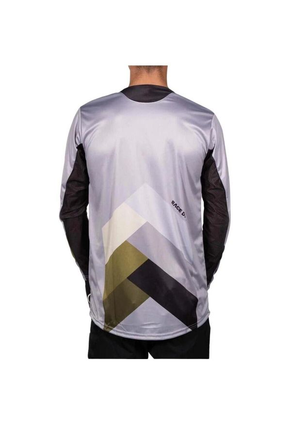 STAY STRONG - Jersey Stay Strong Chevron. Kolor: wielokolorowy, szary, zielony, brązowy. Materiał: jersey. Długość rękawa: długi rękaw. Długość: długie. Sport: kolarstwo