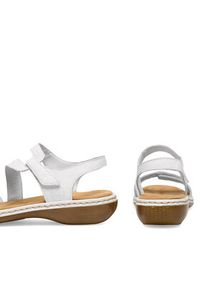 Rieker Sandały 659C7-80 Biały. Kolor: biały. Materiał: zamsz, skóra #6
