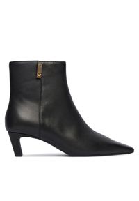 TOMMY HILFIGER - Tommy Hilfiger Botki Th Square Toe Kitten Bootie FW0FW08768 Czarny. Kolor: czarny. Materiał: skóra