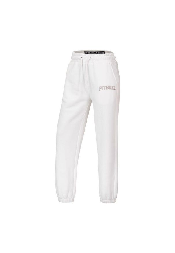 PITBULL - Spodnie męskie Pitbull dresowe damskie oversize Tyrian. Kolor: biały. Materiał: dresówka. Sport: fitness