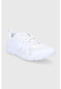 Calvin Klein Jeans Buty kolor biały. Nosek buta: okrągły. Zapięcie: sznurówki. Kolor: biały. Materiał: guma #5