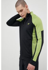 4f - 4F bluza treningowa kolor zielony wzorzysta. Kolor: zielony. Materiał: materiał. Długość rękawa: raglanowy rękaw