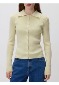 Reserved - Kardigan z kołnierzykiem - jasnozielony. Kolor: zielony. Materiał: dzianina, wiskoza #1