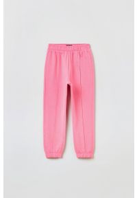 OVS spodnie dresowe dziecięce kolor różowy gładkie. Okazja: na co dzień. Kolor: różowy. Materiał: dresówka. Wzór: gładki. Styl: casual