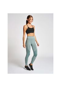 Legginsy damskie Hummel MT Lulu. Kolor: wielokolorowy, niebieski, zielony. Materiał: dzianina