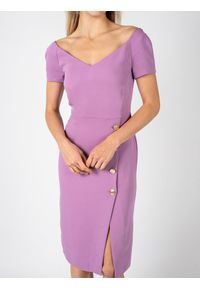 Pinko Sukienka "Malizioso" | 1G15U2 8385 | Kobieta | Fioletowy, Różowy. Kolor: fioletowy, różowy, wielokolorowy. Materiał: elastan, wiskoza. Długość rękawa: krótki rękaw. Wzór: aplikacja. Typ sukienki: dopasowane. Długość: midi #5