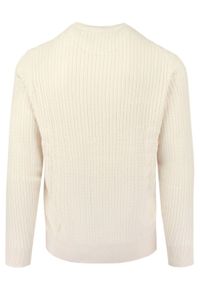 Lekki (Przejściowy) Sweter Męski z Bawełnianej Dzianiny - Pako Jeans - Ecru. Okazja: na spotkanie biznesowe, do pracy. Kolor: brązowy, beżowy, wielokolorowy. Materiał: bawełna. Styl: biznesowy, klasyczny #7