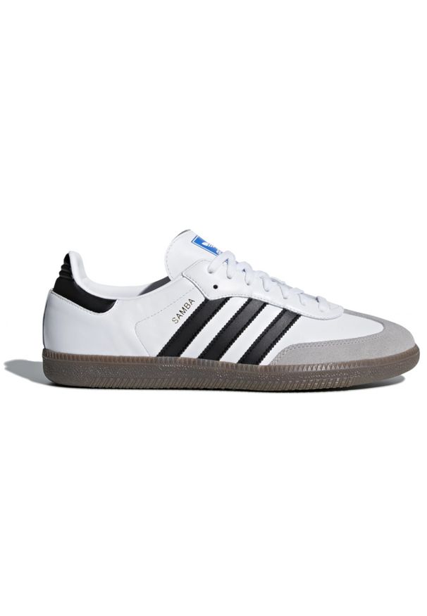 Adidas - Buty adidas Originals Samba B75806 - białe. Okazja: na co dzień. Zapięcie: sznurówki. Kolor: biały. Materiał: guma, syntetyk, zamsz, skóra ekologiczna. Szerokość cholewki: normalna