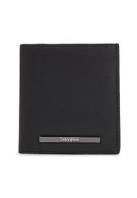 Calvin Klein Duży Portfel Męski Modern Bar Trifold 6Cc W/Coin K50K511836 Czarny. Kolor: czarny. Materiał: skóra