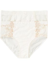 bonprix - Figi modelujące (2 pary). Kolor: beżowy. Materiał: bawełna