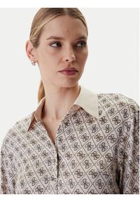 Guess Koszula W4YH47 WF1T2 Beżowy Regular Fit. Kolor: beżowy. Materiał: syntetyk #4