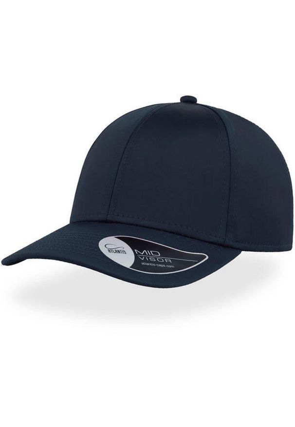 ATLANTIS - Minimalistyczna Czapka Atlantis Granatowa Unisex z Bawełny. Kolor: niebieski. Materiał: bawełna