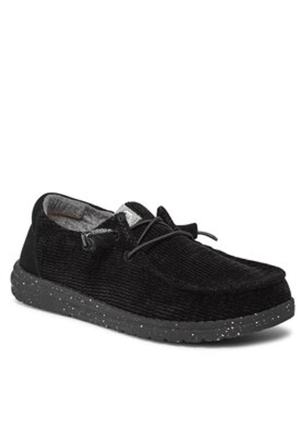 Hey dude - Hey Dude Półbuty Wendy Wave Corduroy 40195-001 Czarny. Kolor: czarny. Materiał: materiał