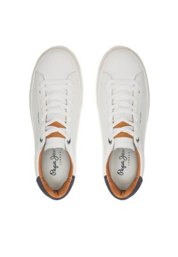 Pepe Jeans Sneakersy Yogi Original 23 PMS30930 Biały. Kolor: biały. Materiał: skóra