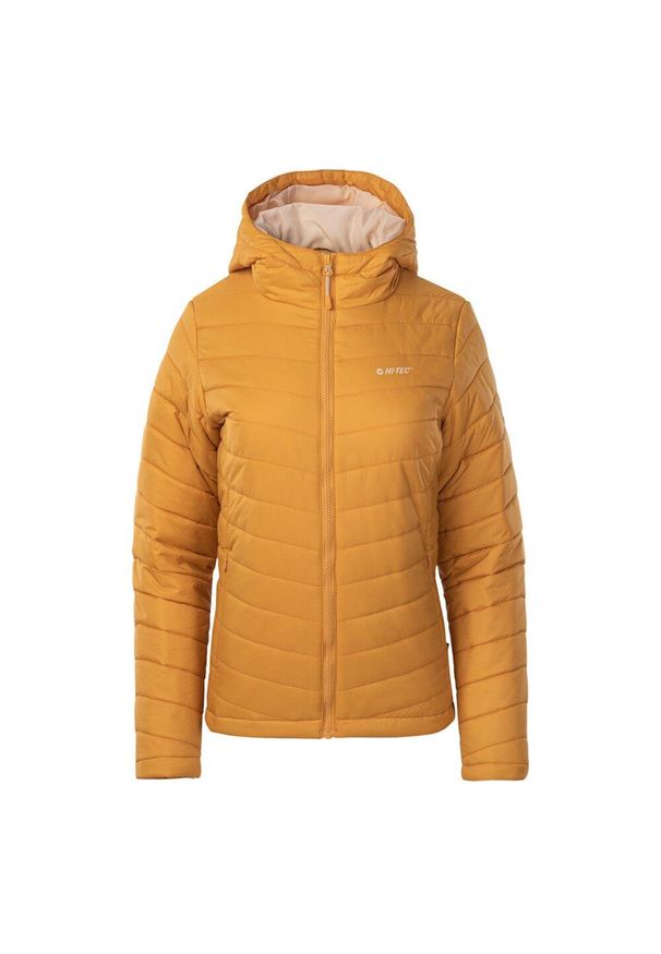 Hi-tec - Kurtka Ocieplana Damska Ibanez. Kolor: żółty, beżowy, wielokolorowy. Materiał: puch. Sport: turystyka piesza