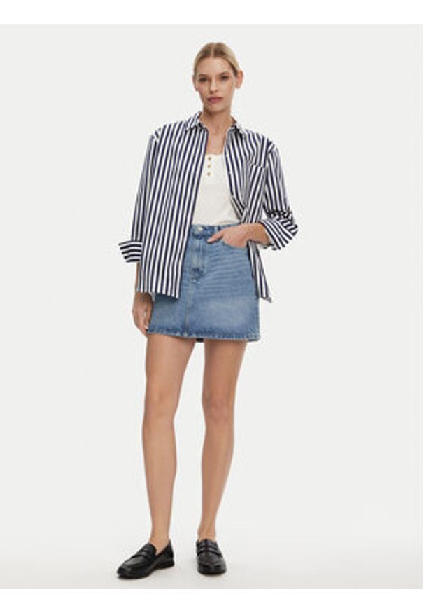 TOMMY HILFIGER - Tommy Hilfiger Spódnica jeansowa WW0WW44392 Niebieski Regular Fit. Kolor: niebieski. Materiał: bawełna