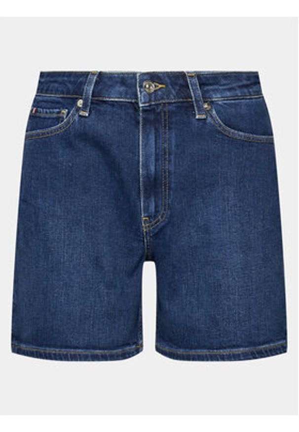 TOMMY HILFIGER - Tommy Hilfiger Szorty jeansowe Dnm Straight Short Rw Kai WW0WW41320 Niebieski Slim Fit. Kolor: niebieski. Materiał: bawełna, syntetyk