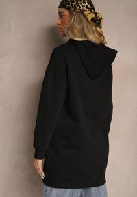 Renee - Czarna Bluza Długa z Kapturem Firro. Typ kołnierza: kaptur. Kolor: czarny. Materiał: polar, bawełna, tkanina. Długość rękawa: długi rękaw. Długość: długie. Styl: sportowy #5