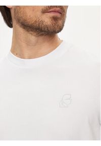 Karl Lagerfeld - KARL LAGERFELD T-Shirt 755024 542221 Biały Regular Fit. Typ kołnierza: dekolt w karo. Kolor: biały. Materiał: bawełna #4