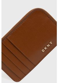 DKNY - Dkny - Portfel skórzany. Kolor: brązowy. Materiał: skóra. Wzór: gładki