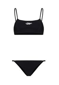 OFF-WHITE - Czarne bikini z logo. Kolor: czarny. Materiał: materiał. Wzór: aplikacja #4