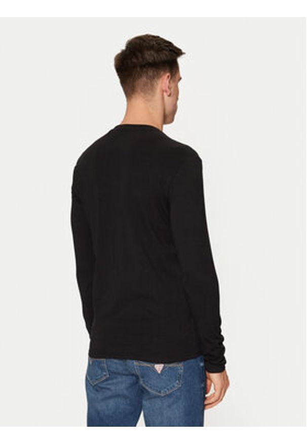 Guess Longsleeve M2YI08 J1314 Czarny Slim Fit. Kolor: czarny. Materiał: bawełna. Długość rękawa: długi rękaw