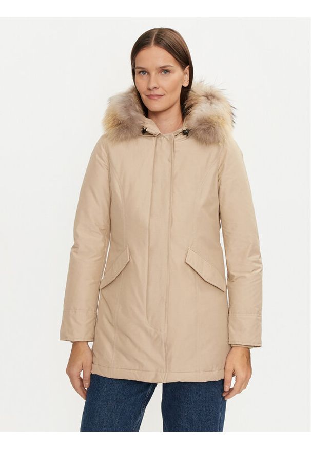 Woolrich Kurtka puchowa Arctic Raccoon CFWWOU0538FRUT0001 Beżowy Regular Fit. Kolor: beżowy. Materiał: syntetyk