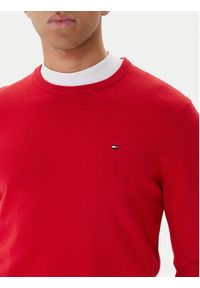 TOMMY HILFIGER - Tommy Hilfiger Sweter Essential Ssnl MW0MW39999 Czerwony Regular Fit. Kolor: czerwony. Materiał: bawełna #5