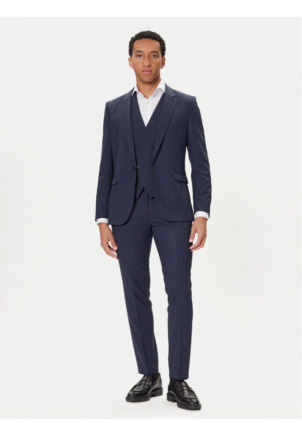 Hugo - HUGO Garnitur Arti/Hesten242V1X 50547314 Granatowy Extra Slim Fit. Kolor: niebieski. Materiał: syntetyk
