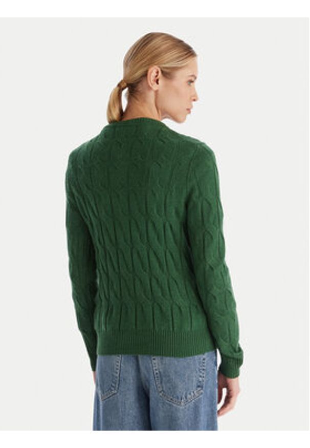 TOMMY HILFIGER - Tommy Hilfiger Sweter WW0WW43586 Zielony Regular Fit. Kolor: zielony. Materiał: wełna